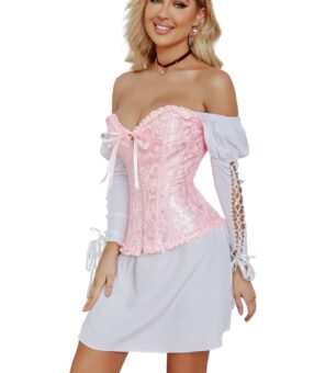 Corset Rosa Jacquard Floral